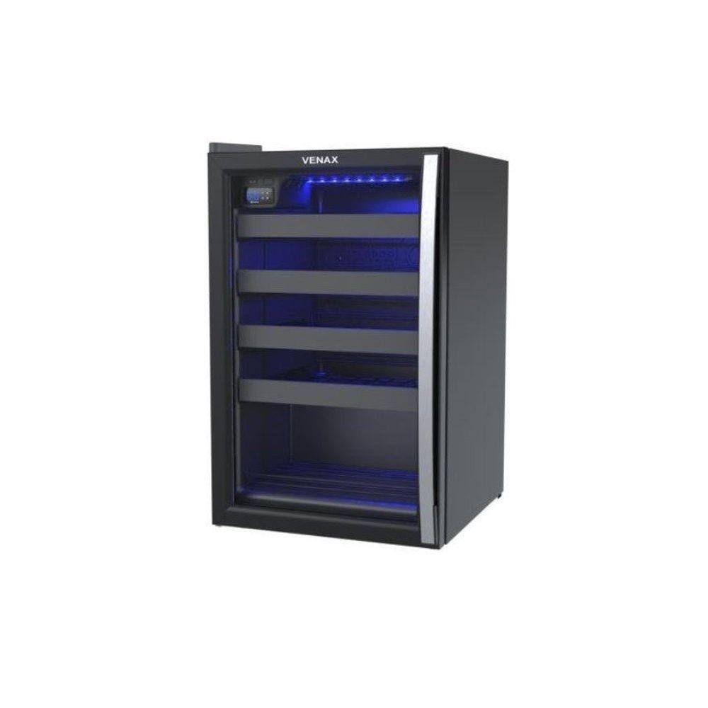Adega Piubella 100L - 24 Garrafas - Preto Fosco - Venax - 220v - Porta Invertida - 220V