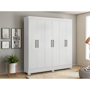 Guarda Roupa Casal Prático Demóbile 6 Portas - Branco - 63020