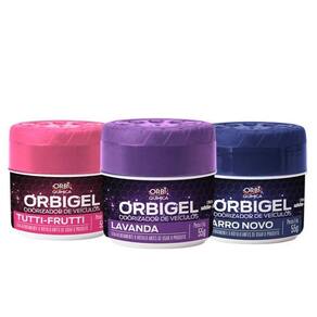 Orbi Gel Odorizador de Veiculos Mix (Fragrâncias Sortidas) 55g - Embalagem com 24 Unidades