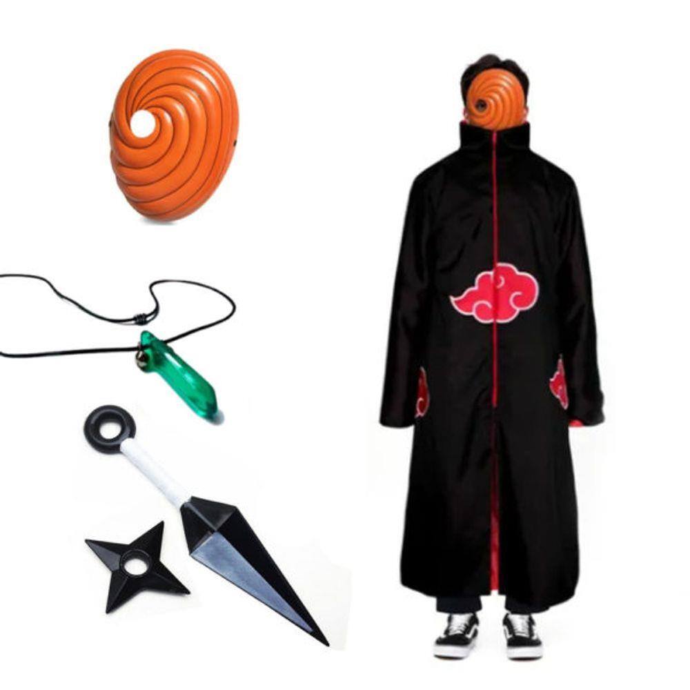 Naruto Cosplay traje TOBI ( Obito Unchiha ) akatsuki manto todo definir  terno ( incluindo manto anel shoes máscara )|akatsuki cloak|naruto cosplay  costumenaruto cosplay - AliExpress