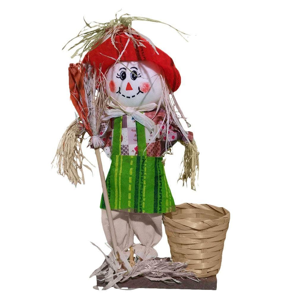 Espantalho Festa Junina Decorativo com Balde e Base - 40cm