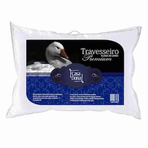 Travesseiro Plumas de Ganso Percal 200 Fios Antimofo e Antialérgico 50 x 70cm Casa Dona