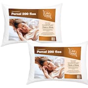 Kit 2 Travesseiros 100% Algodão Percal 200 Fios Fibra Siliconizada Antialérgico 70 x 50cm Casa dona