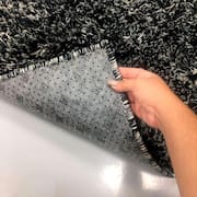 Tapete Sala Quarto e Escritório Felpudo Shaggy Altura Pelo 40mm 2,0 x 3,0 m Preto e Cinza Casa Dona