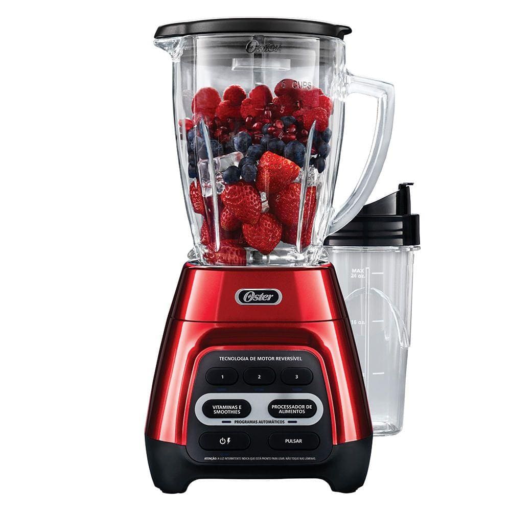Liquidificador Reversível Oster Vermelho com Blend N Go - 220V