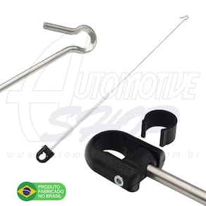 Antena Corta Pipa Moto Retrátil Guidao Aço Inox Prata MF11