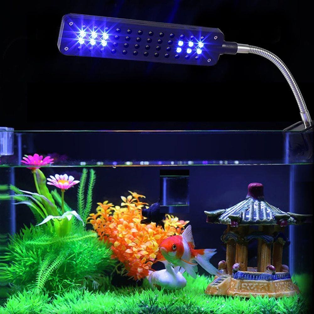 Luminária Aquário Clip 48 Led Branco Azul Bivolt Flexível GT834