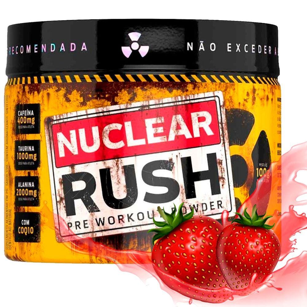 Pré Treino Power Nuclear Rush 100g Sabor Morango Body Action