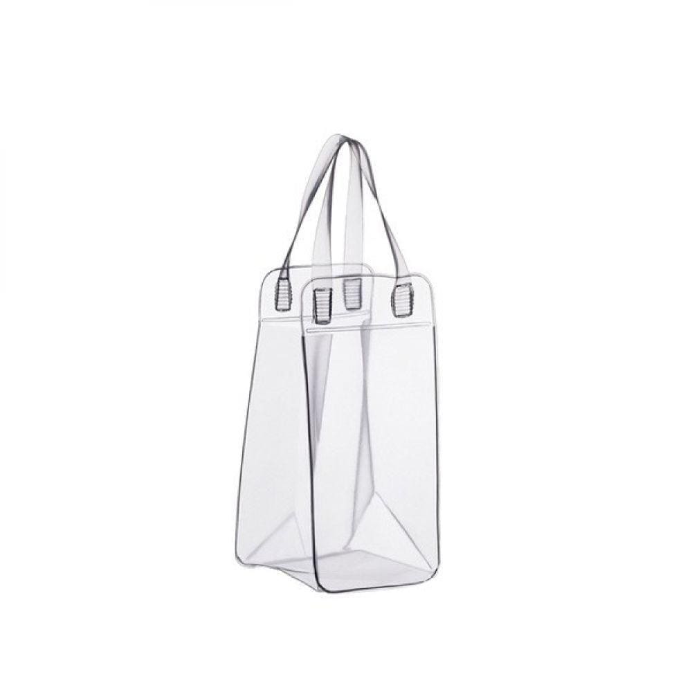 Bolsa PVC Transparente para gelo e 1 garrafa 11X34X11cm