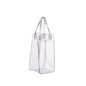 Bolsa PVC Transparente para gelo e 1 garrafa 11X34X11cm