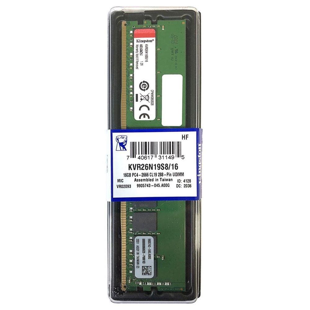 Memória Kingston 16Gb Ddr4 2666Mhz Cl19 - Kvr26N19S8/16
