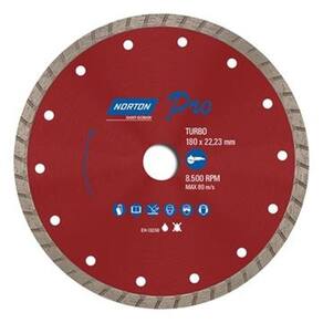 Disco de Corte Norton Diamantado Pro Turbo 180X22,2mm