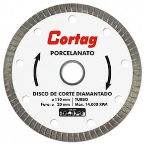 Disco Cortag Diamantado Turbo Para Porcelanato 110x20mm