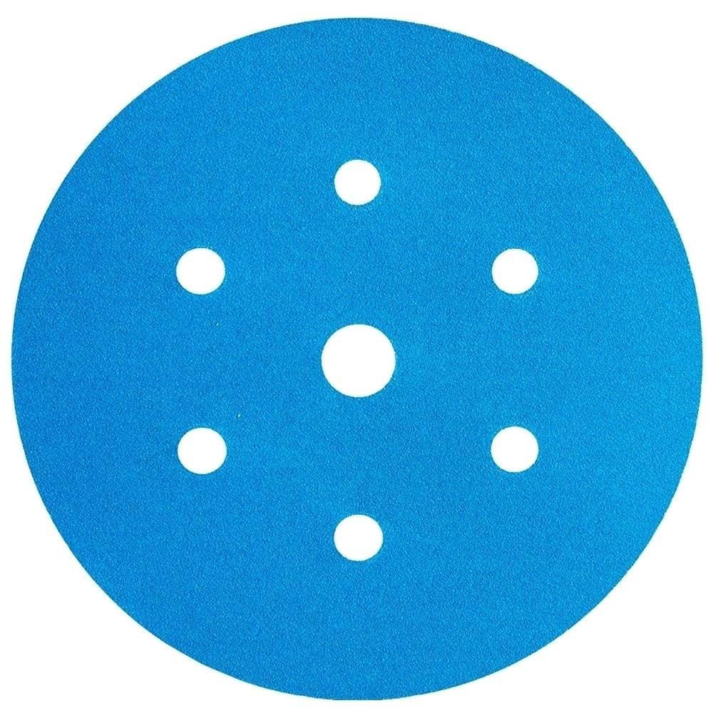 Disco Lixa Hookit Blue 3M 321U P400 152mm 6,0P Com 7 Furos - Embalagem com 50 Unidades