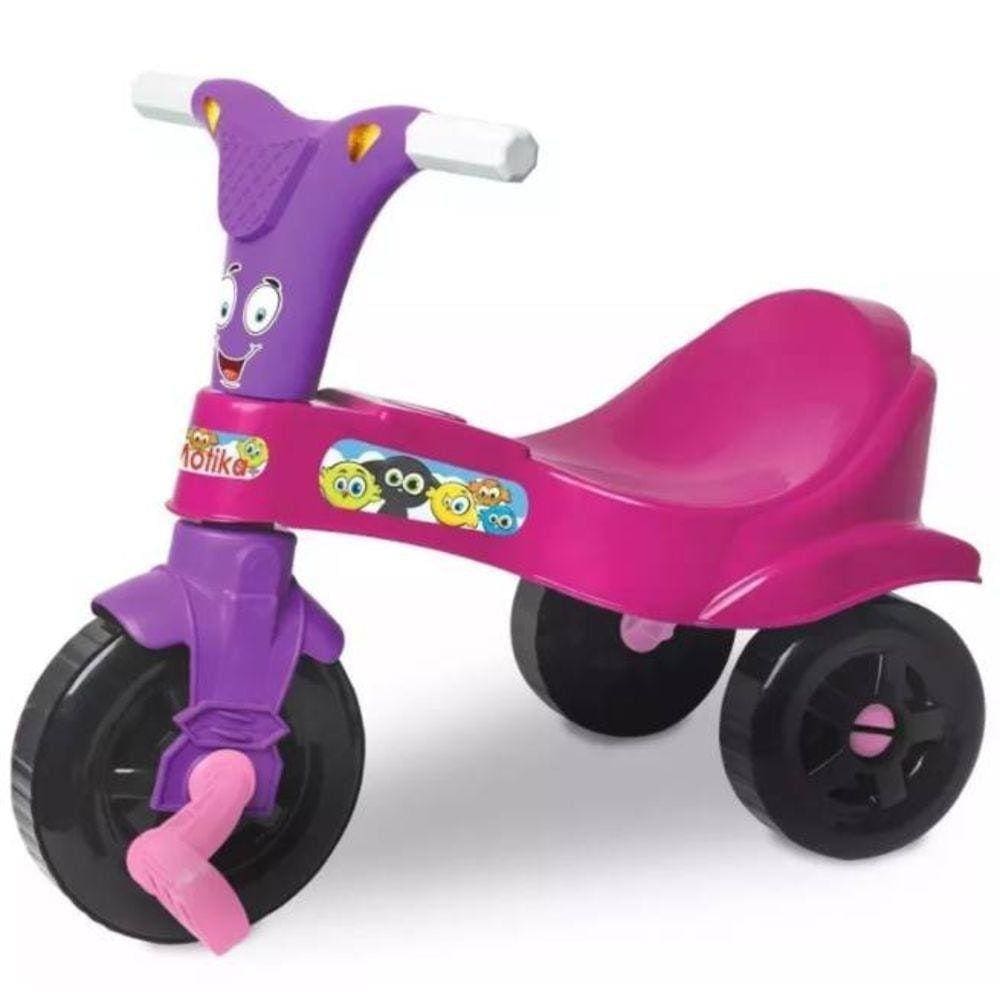 Triciclo Infantil Ultra Bikes Motoca Com Buzina Menina/Menino - Branco+Rosa