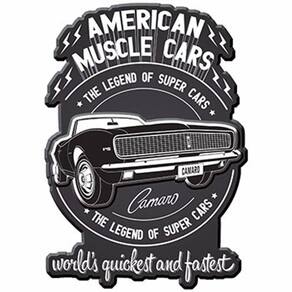 Placa Decorativa General Motors American Muscle Cars - Camaro