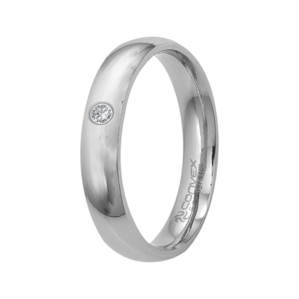 Aliança Aço Lille Comfort 5mm com Zircônia