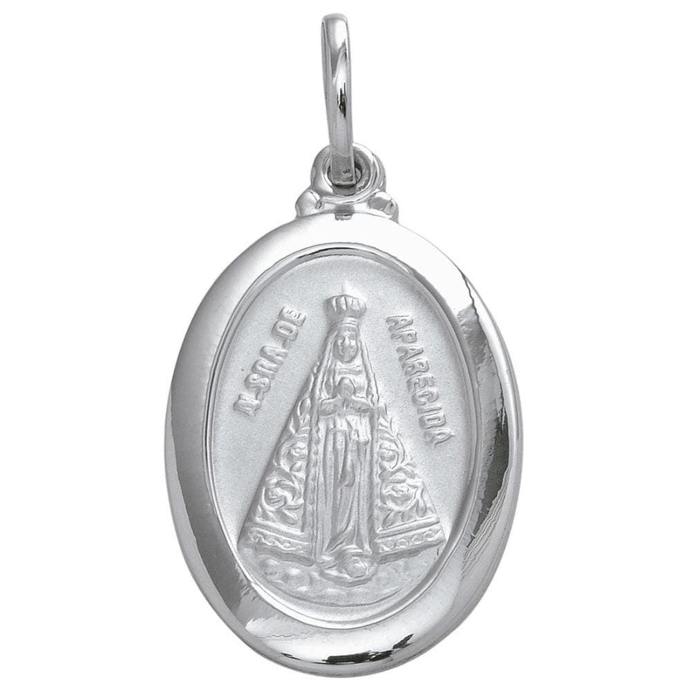 Pingente Aço NSra. Aparecida Oval 23x16mm