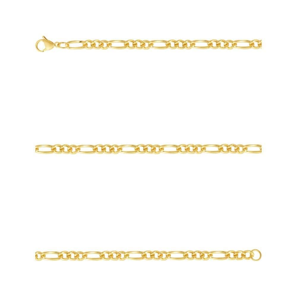 Corrente Aço Groumet 3x1 5.85mm 50cm Gold IPG