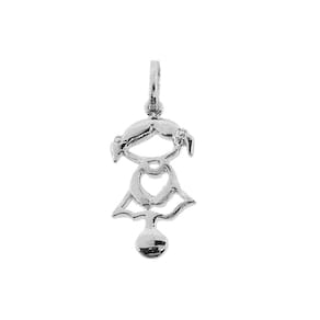 Pingente Prata Menina 18x10mm