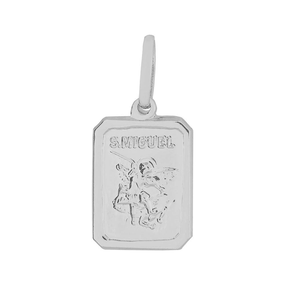 Pingente Aço São Miguel Retangular 15x11mm