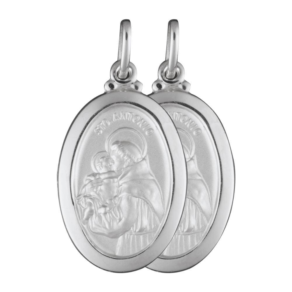 Pingente Aço Santo Antônio Oval 23x16mm