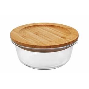 Pote 400ml com tampa em bambu Hauskraft POTE-018