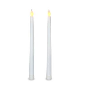 Kit Com 2 Vela De Led Chama Viva Fina Cumprida 27Cm Altura
