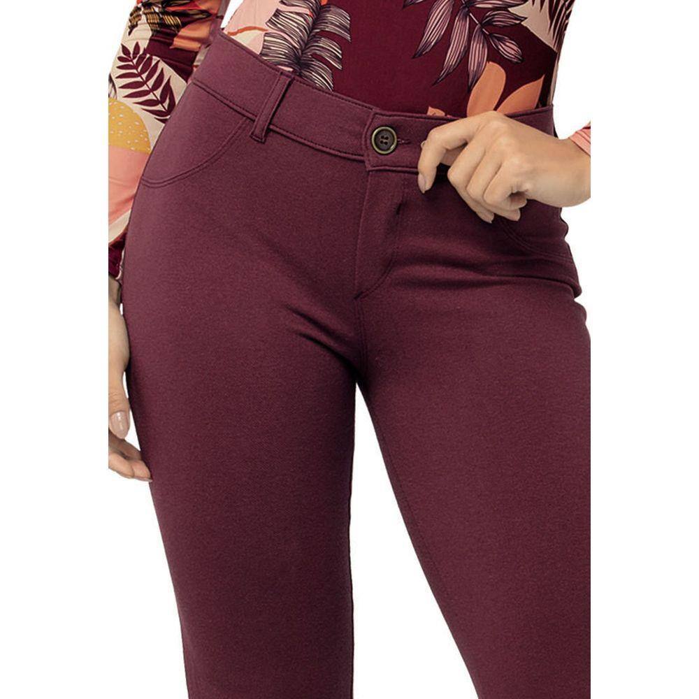Calça Flare Jeans DeMillus 200116 Vinho Barolo | Casas Bahia
