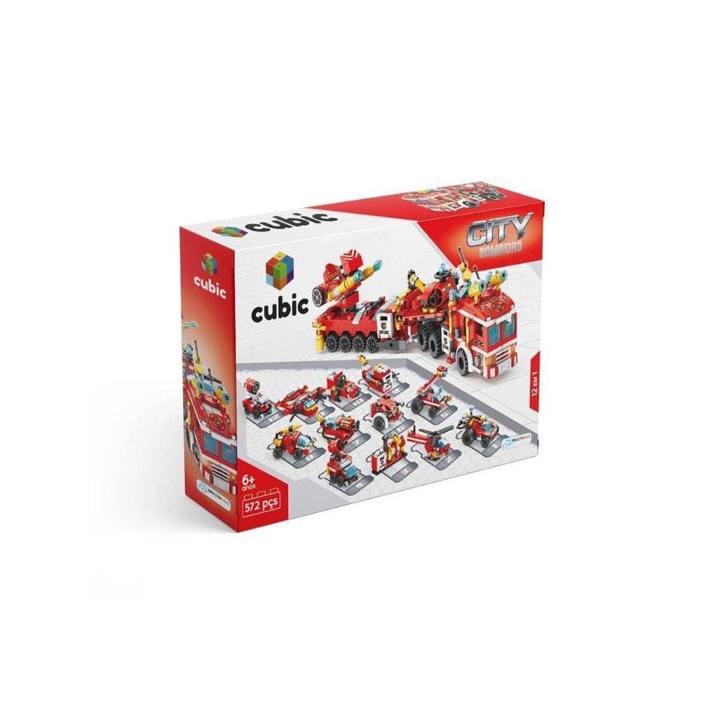Blocos de Montar Bombeiro Cubic City Multikids