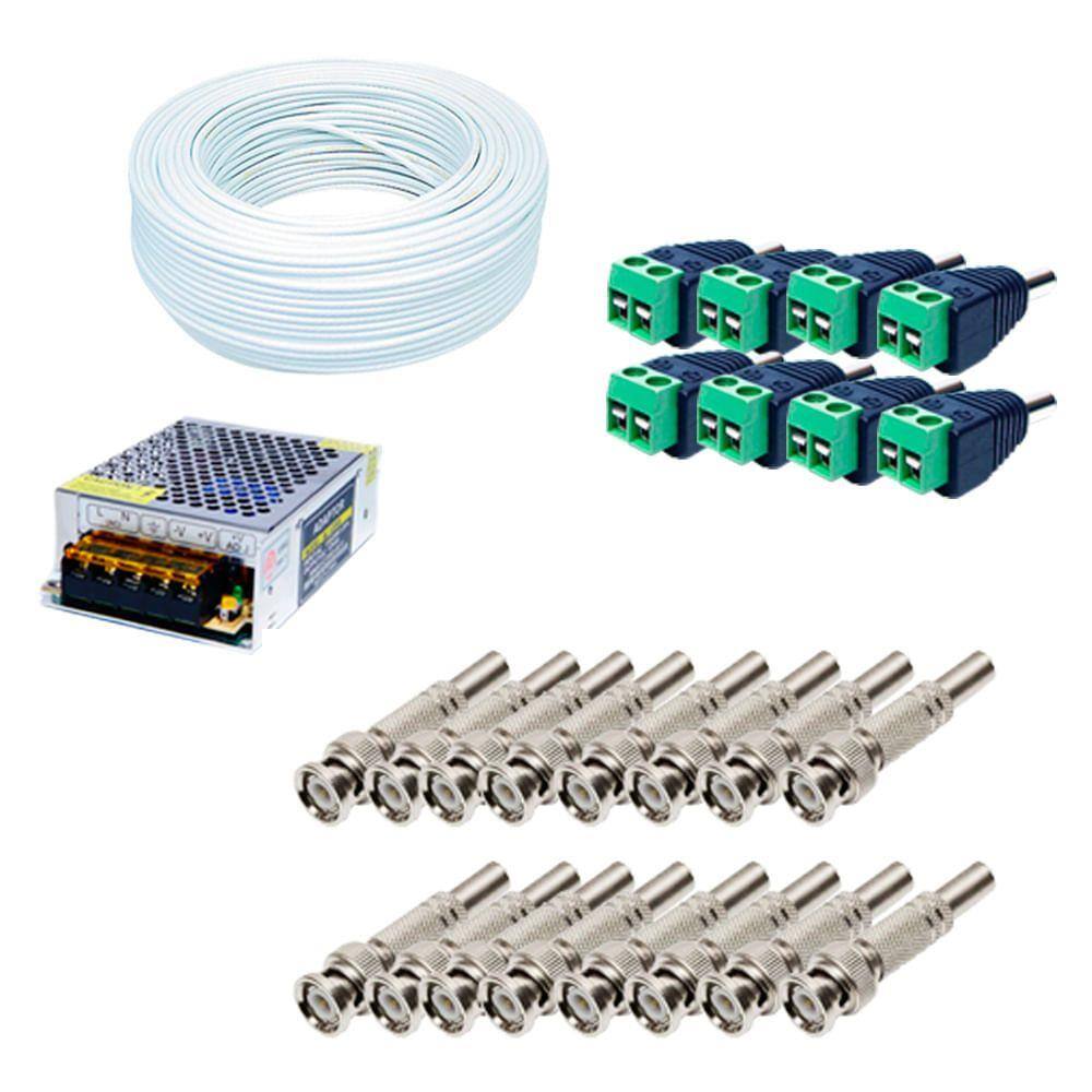 Kit Cabo Coaxial E Conectores Casas Bahia