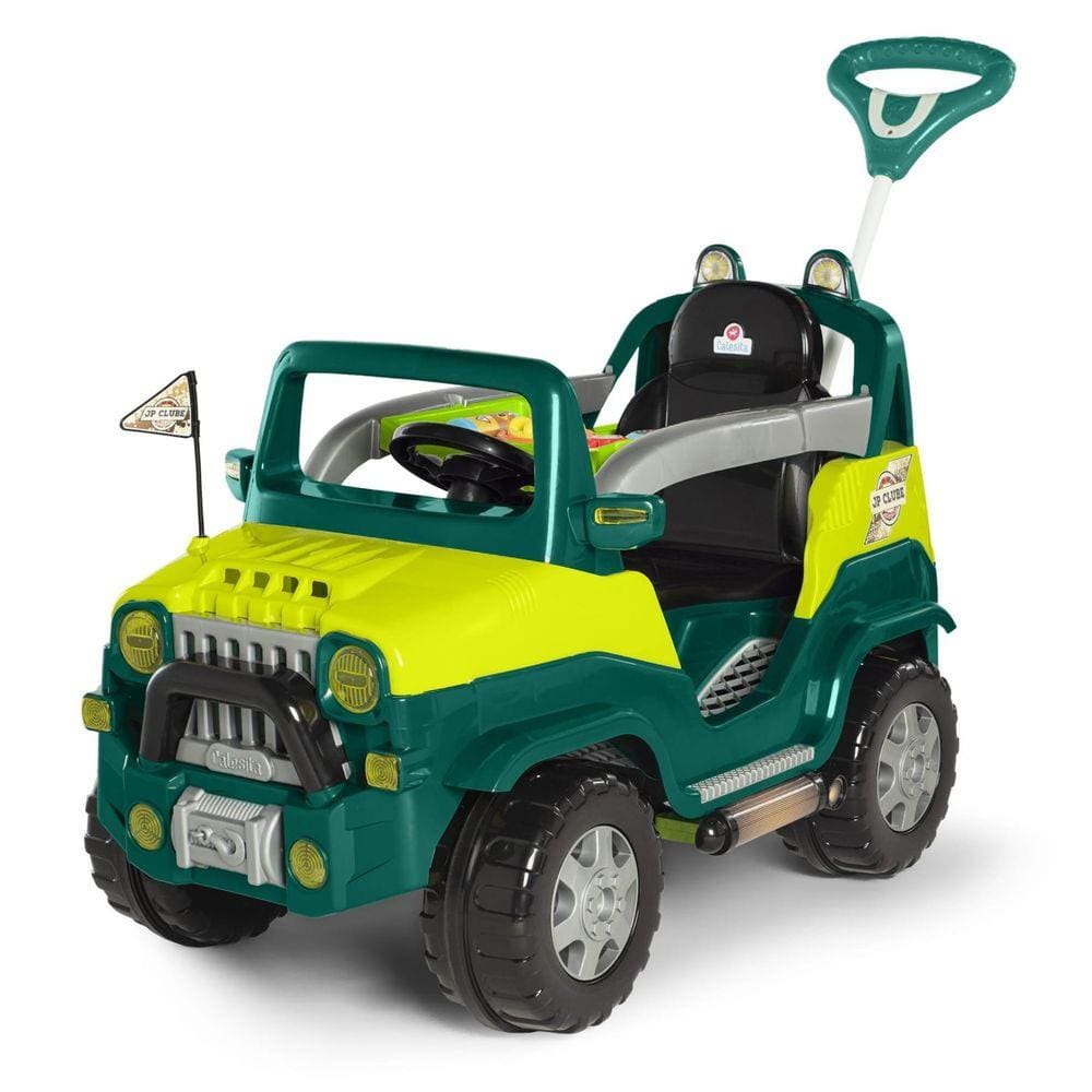imagem-Carrinho De Passeio/Pedal Infantil C/ Empurrador - Diipi - Calesita - Verde