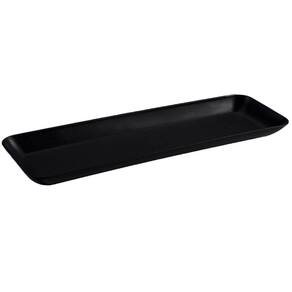 Conjunto 20 Petisqueiras Retangulares Prato Porta Petisco Grande Preto