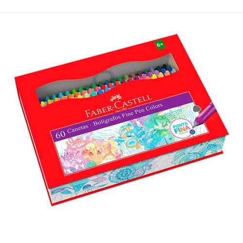 Caneta hidrográfica Fine Pen Colors - com 60 Cores - FPB/ES60ZF - Faber-Castell Menor preço em Caneta hidrográfica Fine Pen Colors - com 60 Cores - FPB/ES60ZF - Faber-Castell
