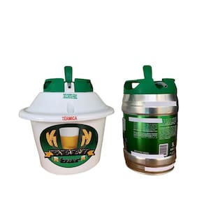 Cooler Portátil Com Manta Térmica Á Gelo P/ Barril 5L - Branco