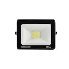 Refletor Economax Led 10W Slim Preto 6,5K 600H