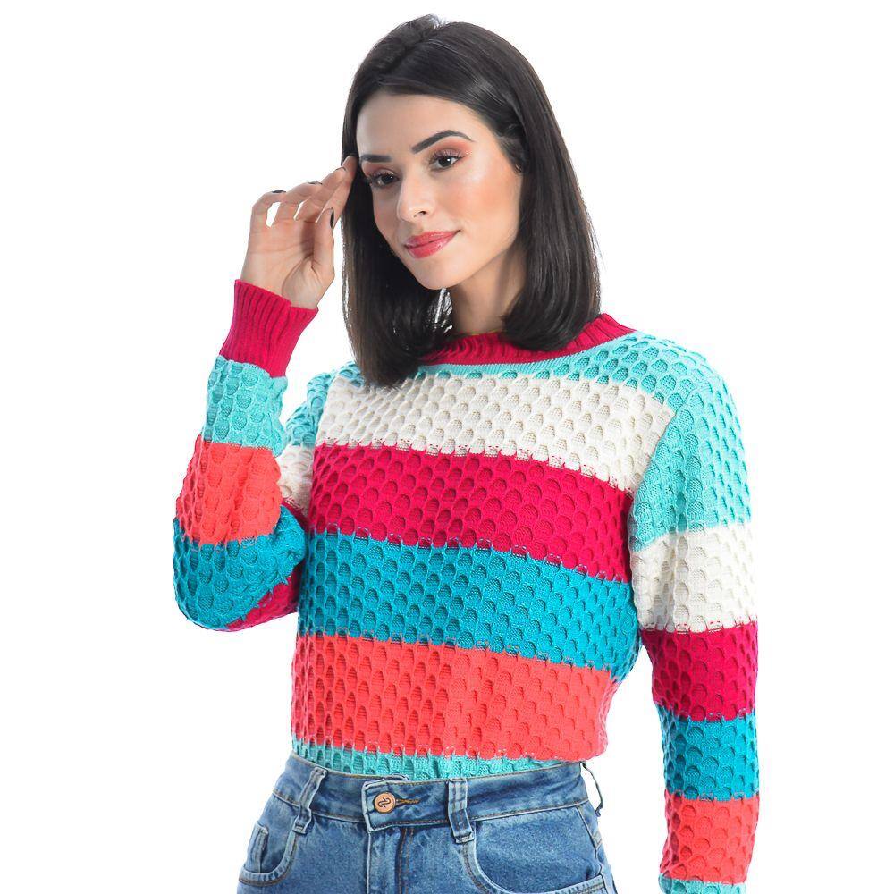 blusa longa de tricot