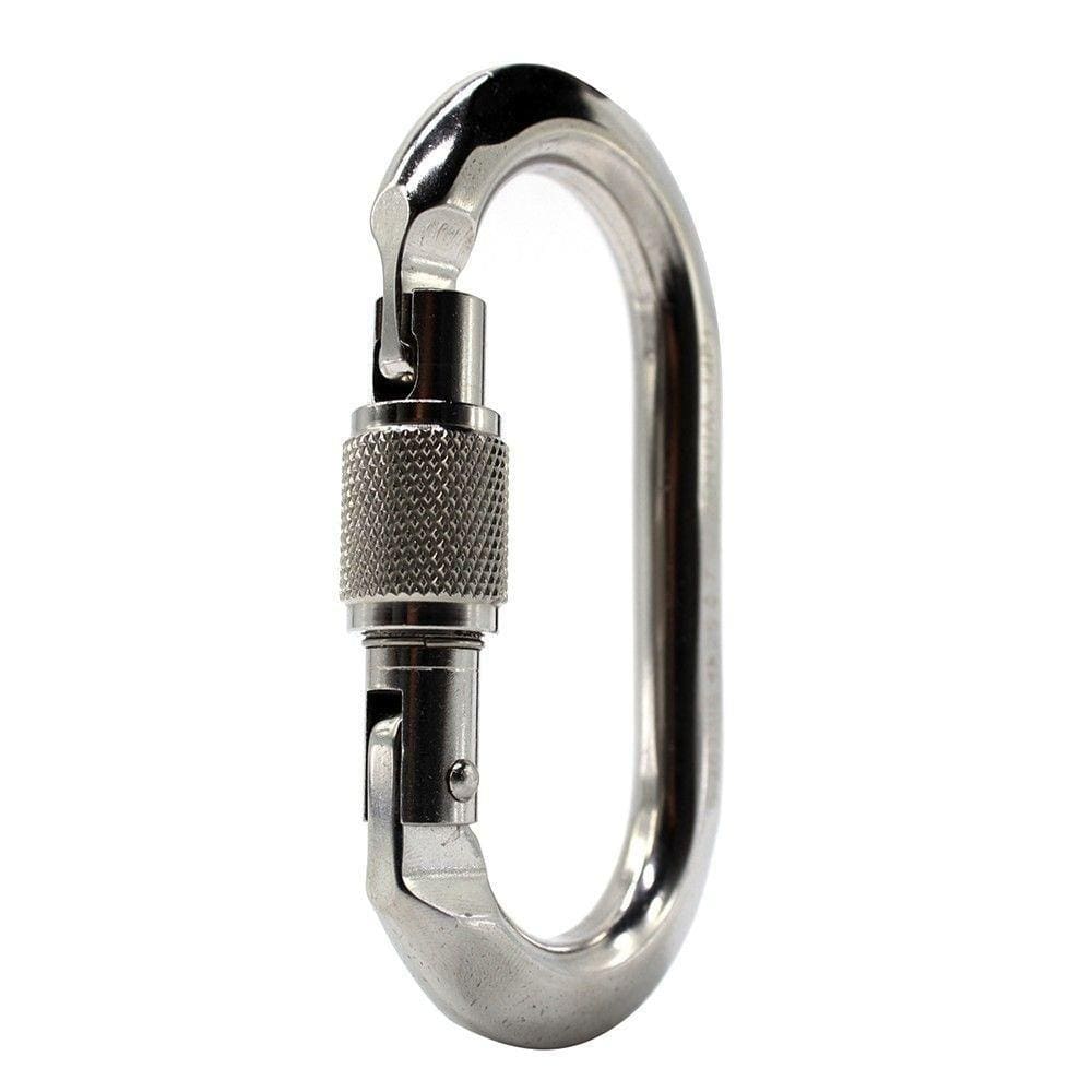 Mosquetão Aço Inox Oval Usclimb Ce Uiaa 25kn Trava Rosca