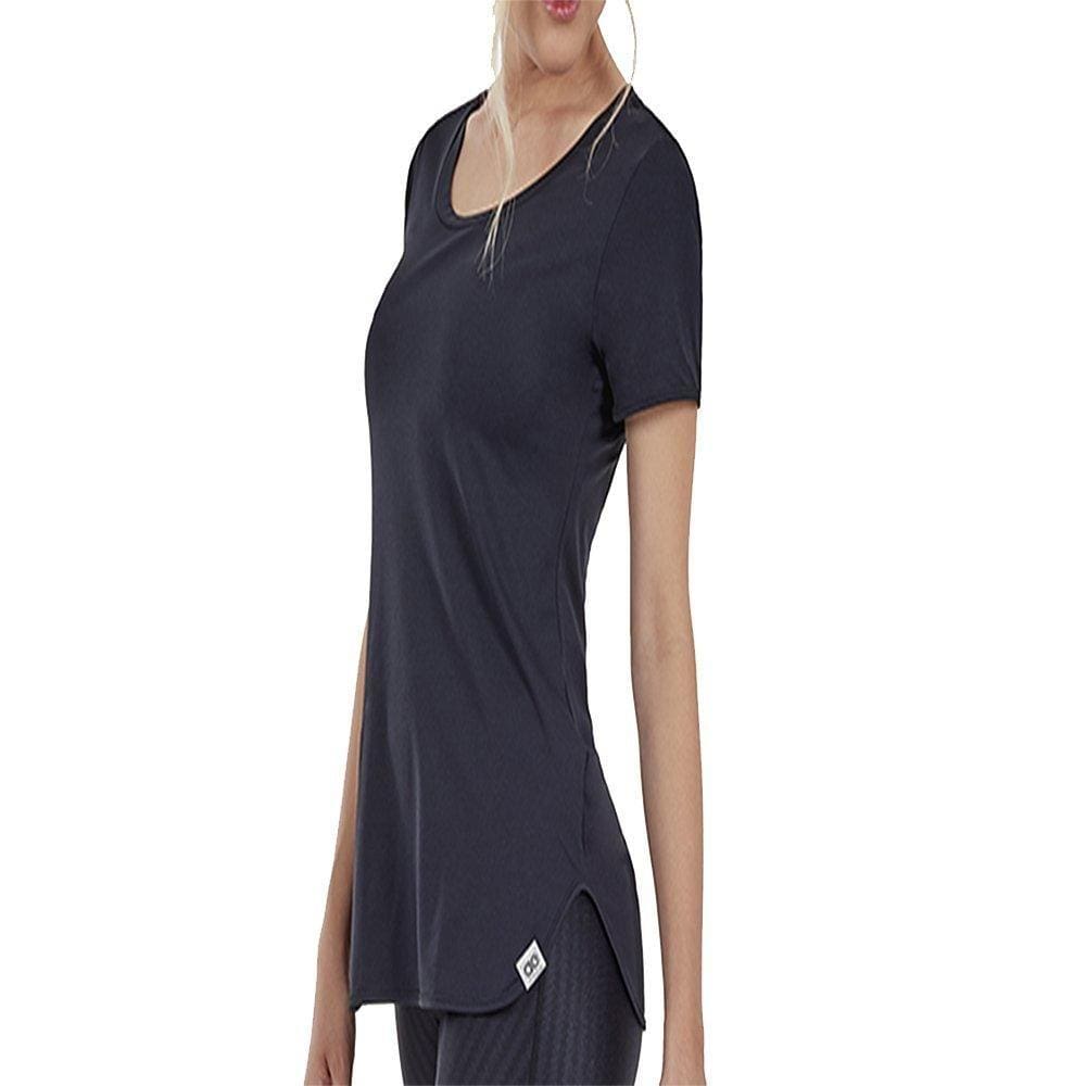 Camiseta Alto Giro Skin Fit Alongada Feminina 101702-C0049