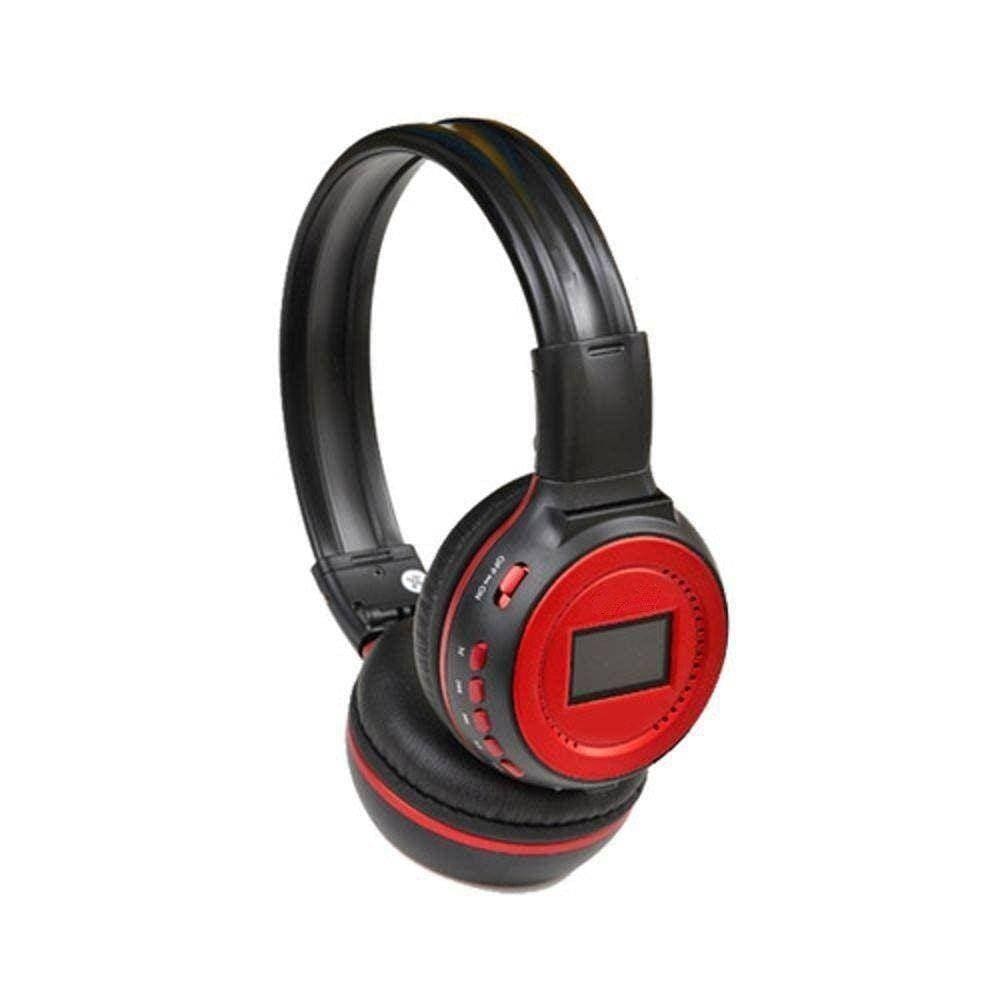 Fone De Ouvido Headphone Visor Bluetooth Sd Fm N65 Vermelho