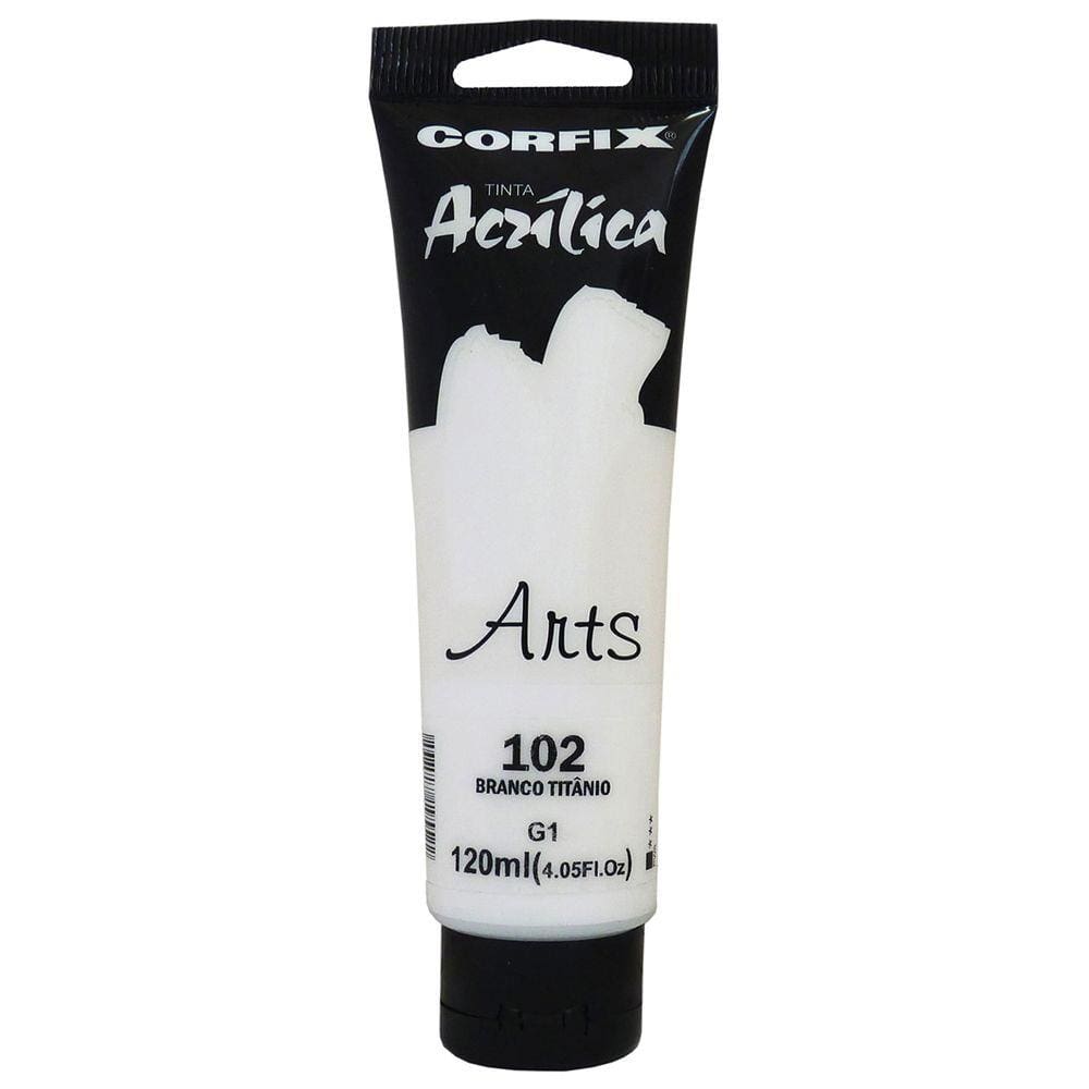 Tinta Acrílica Arts Corfix 120ml Cor Branco Titânio 102 G1