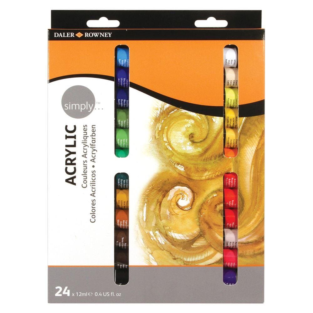 Estojo Tinta Acrílica Tubo 12ml Simply Daler Rowney 24 Cores
