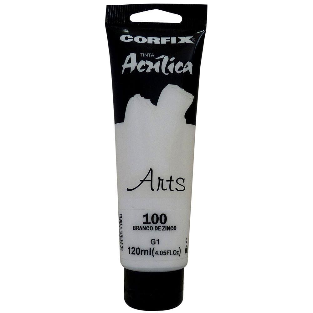 Tinta Acrílica Arts Corfix 120ml Cor Branco de Zinco 100 G1