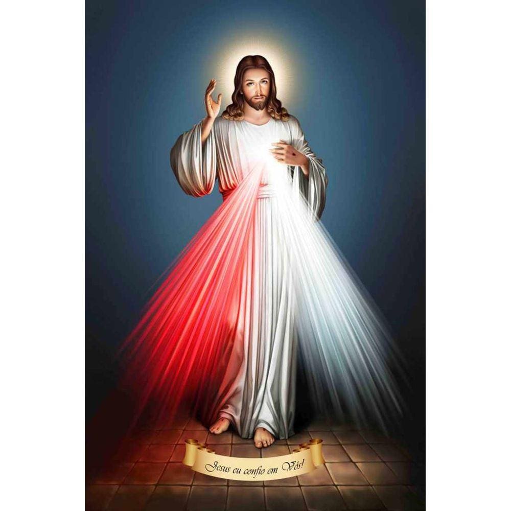 Quadro Decorativo Religioso Jesus Misericordioso Sala Luxo 40x60cm