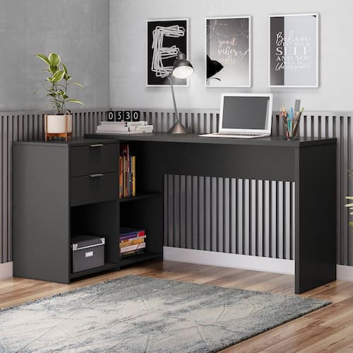 Mesa de Escritório Escrivaninha em L Notavel Com Tampo Giratório com 2 Gavetas Nogal é ruim? Mesa de Escritório Escrivaninha em L Notavel Com Tampo Giratório com 2 Gavetas Nogal é boa?