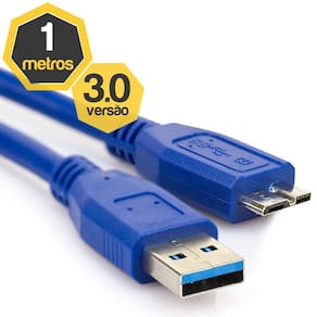 Cabo Usb 3.0 Para Hd Externo De 1MT Blindado