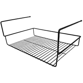 Cesto Aramado Prateleira 43cm Grande Organizador De Encaixe Preto