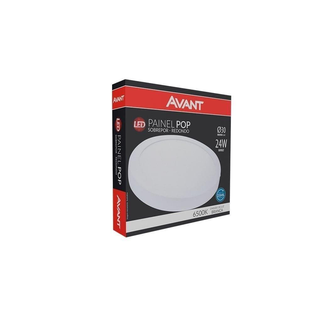 Plafon Painel Avant Led 30cm Red Sobrepor 1680 Lumens 6,5K 24W Bivolt