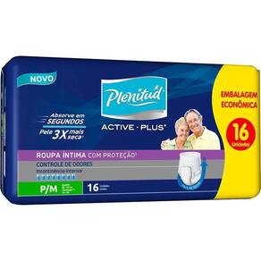 Roupa Íntima Descartável Plenitud Active Plus G/Xg 16 Unidades