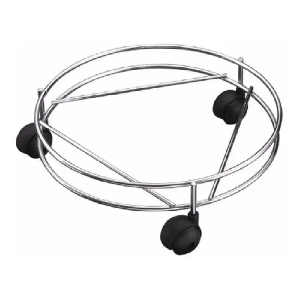 Suporte Com Rodinha Para Botijão De Gás E Vasos, Metal.